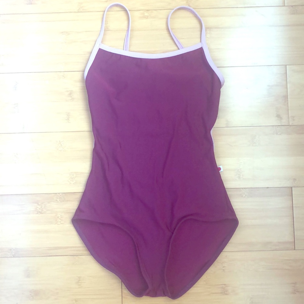 Yumiko Burgundy with Rose Trim Leotard